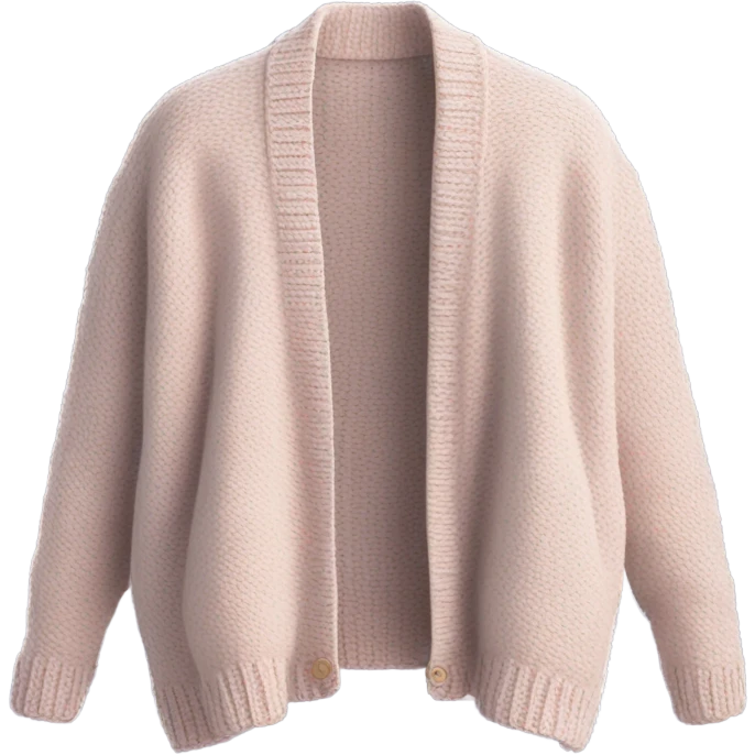 Pastel oversize wool open short cardigan, isolated emoji