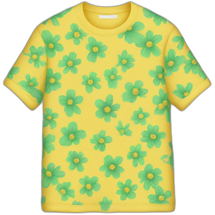 yellow t shirt with green Flowers emoji