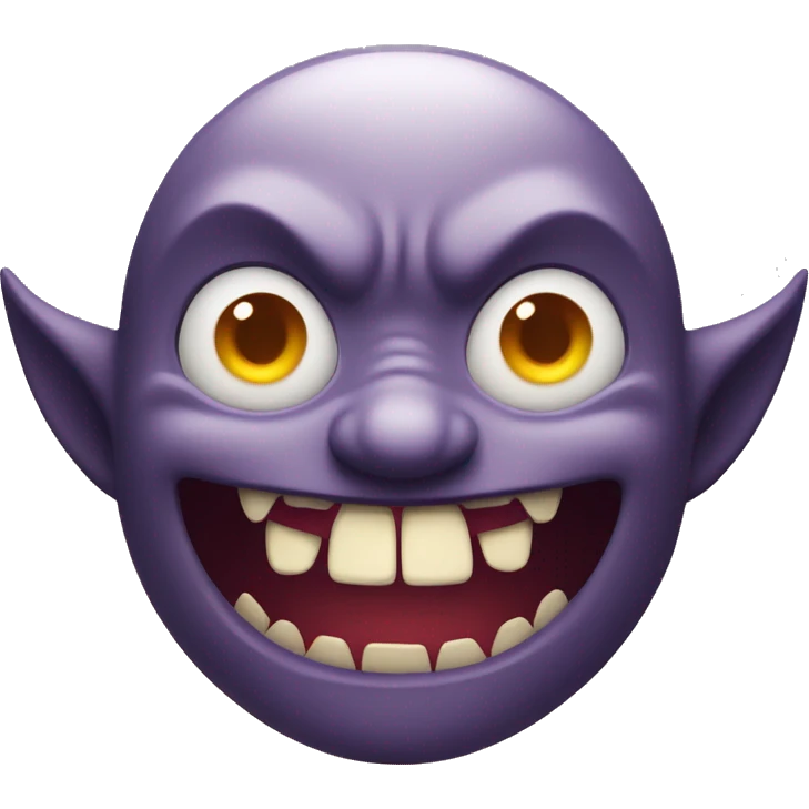  demon emoji with happy smile and small sharp teeth emoji