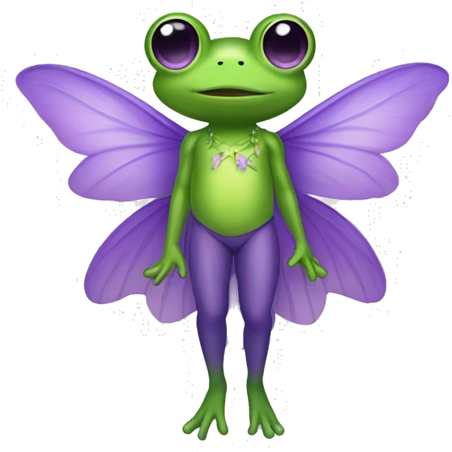 frog fairy with purple wings  emoji