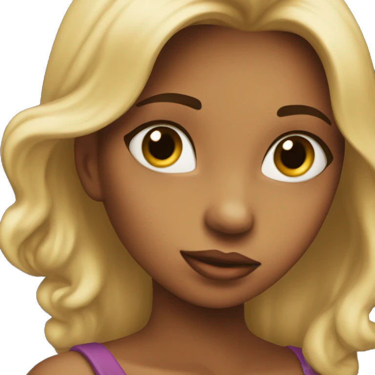 Una chica mandando un beso emoji