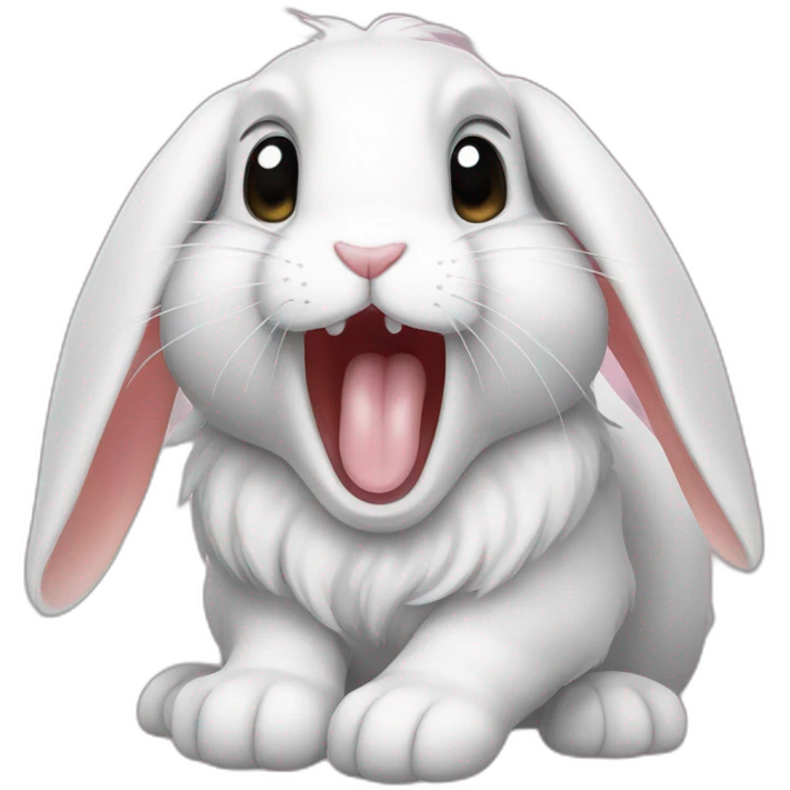 Lop rabbit yawning emoji