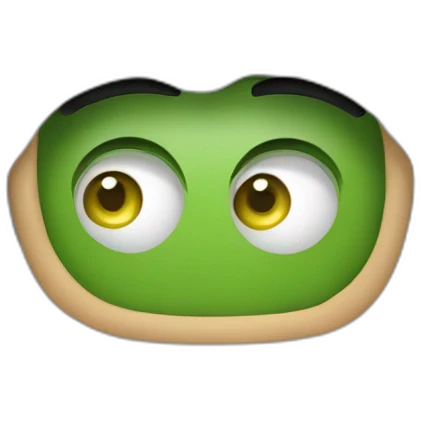 Hombre calvo ojos verdes decepción emoji