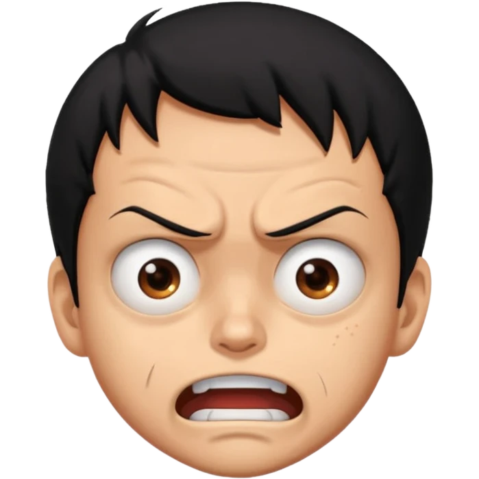 Luffy from one piece make it angry  emoji