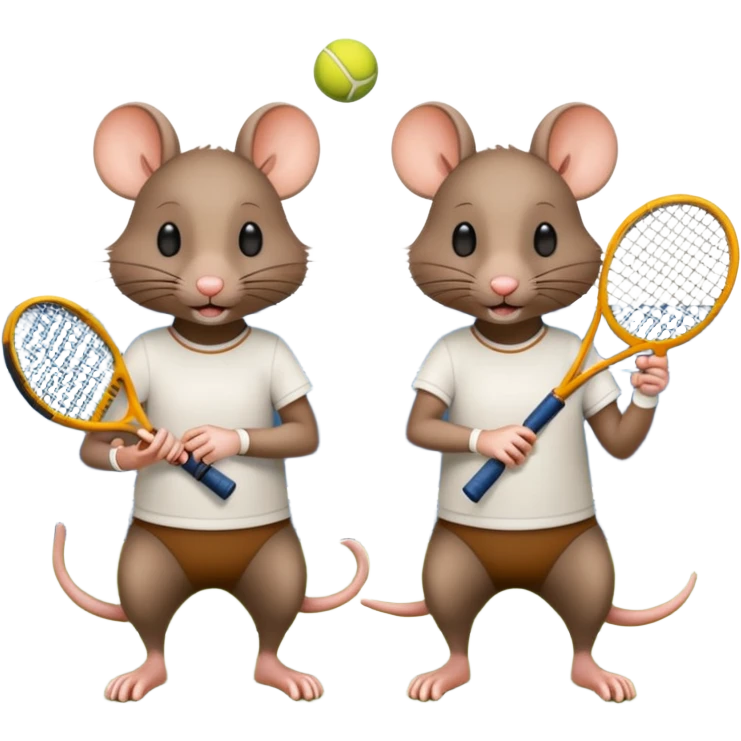 2 rats playing tennis emoji