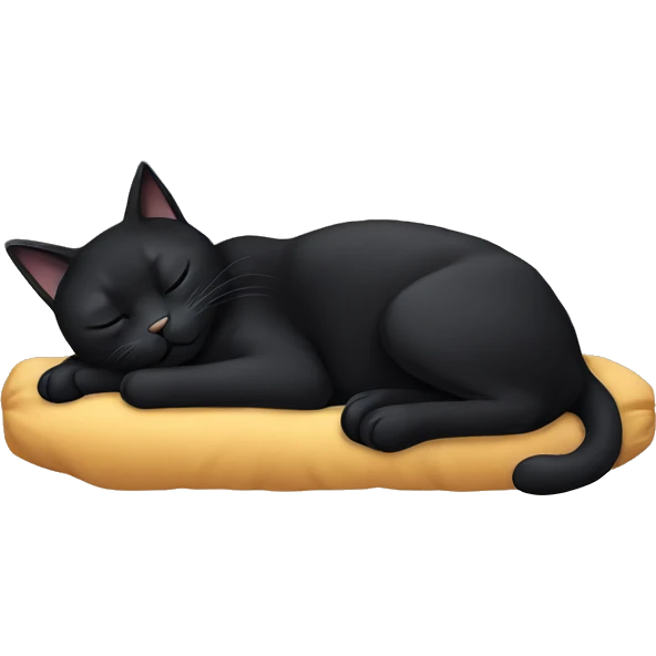 black cat sleeping emoji