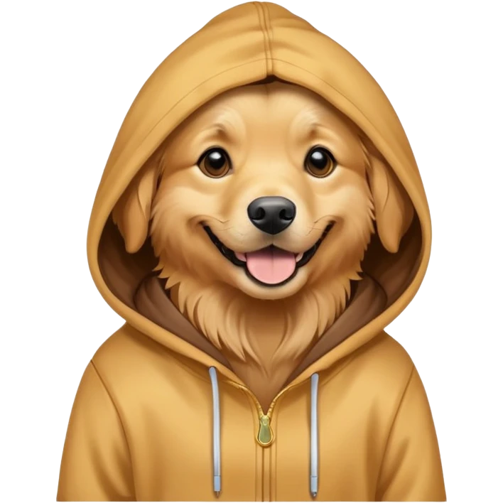 Dog wearing hoodie emoji