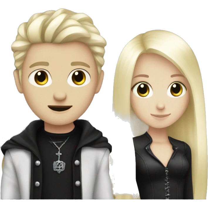 Goth boy and blonde girl  emoji