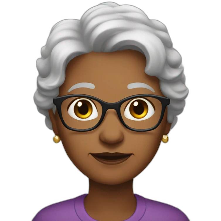 grandmother dark haier emoji