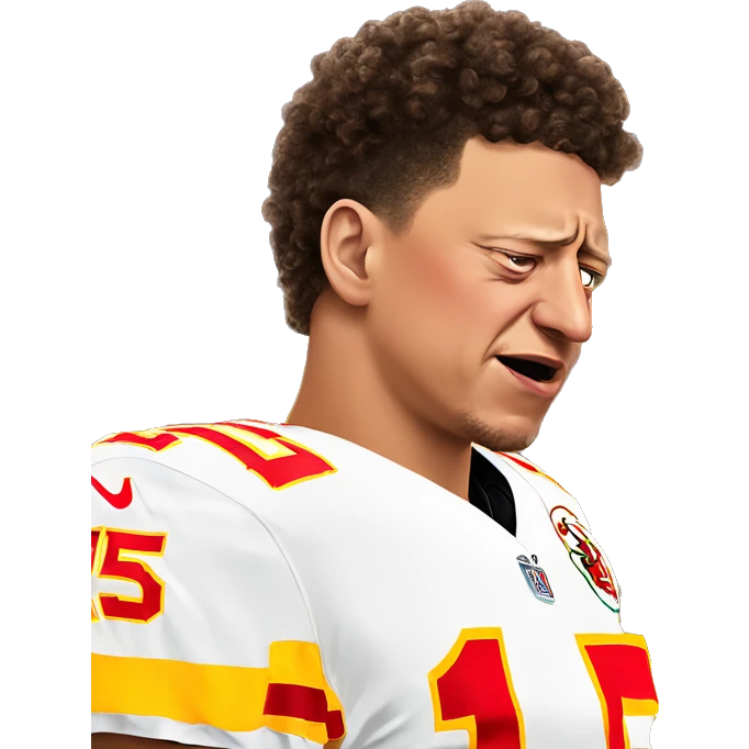 Patrick Mahomes crying to a referee emoji