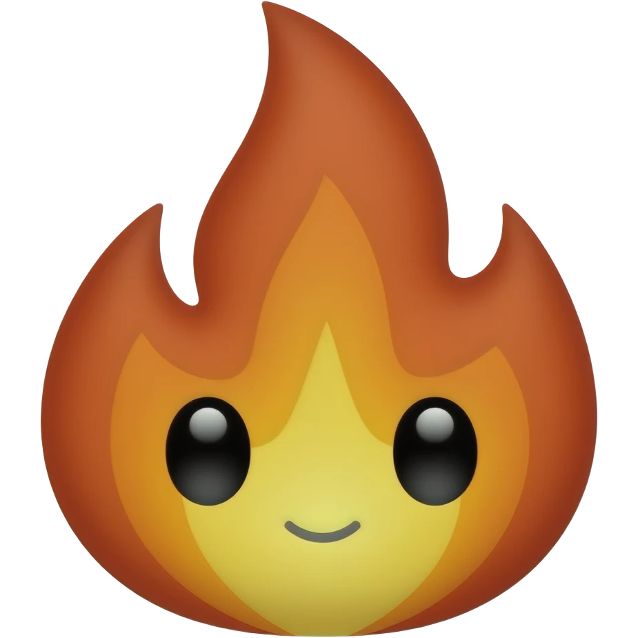 Black Kuwaii fire emoji emoji