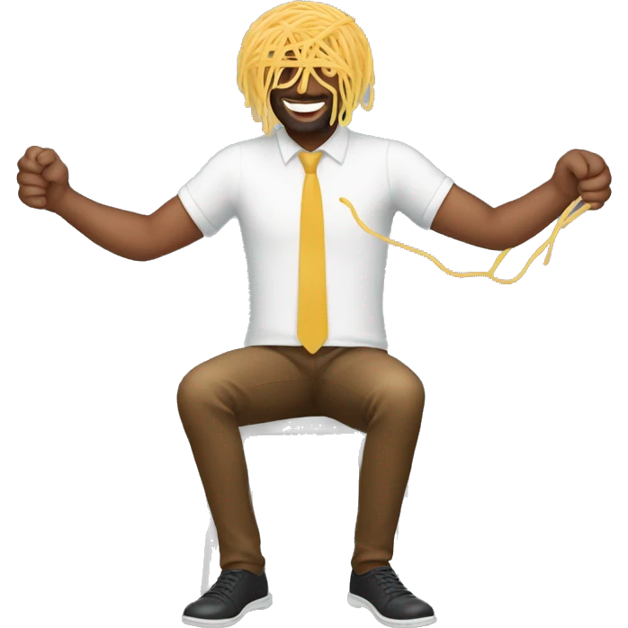 Man with spaghetti for legs emoji