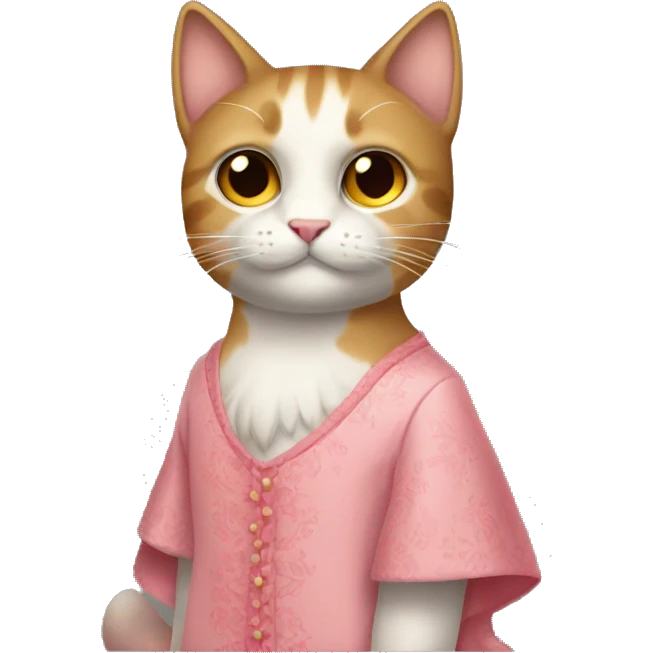 Gato con vestido emoji