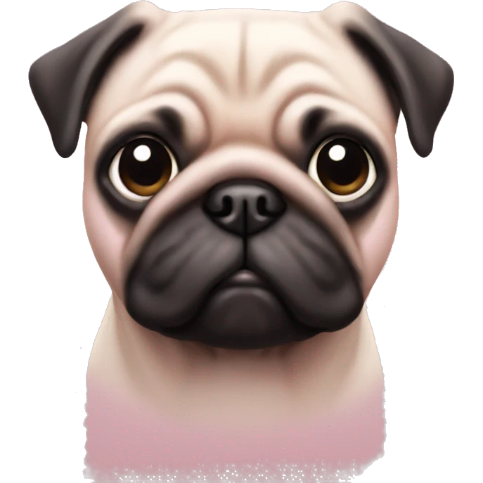 Pug light pink unicorn emoji