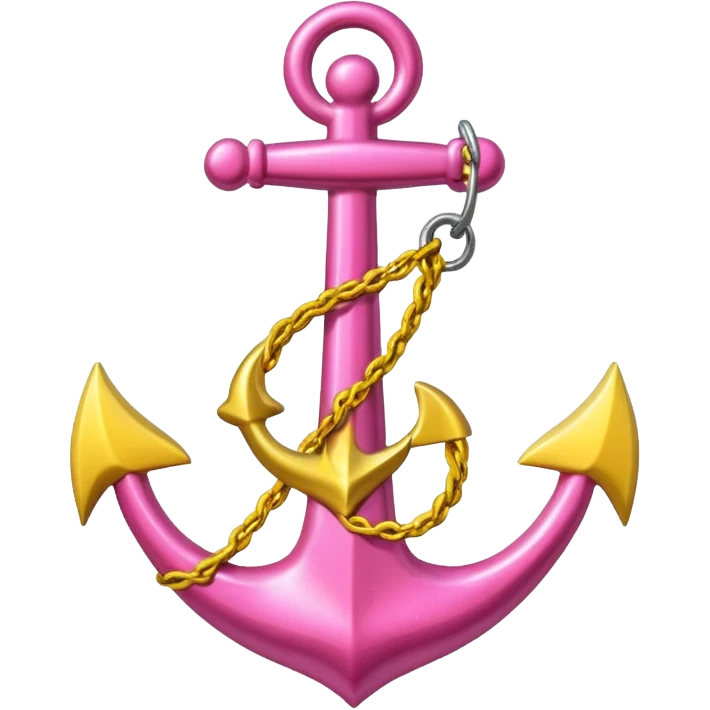 glitter pink and yellow anchor emoji