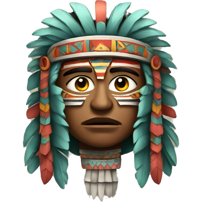 Aztec warrior face emoji