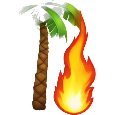 palm tree with fire  emoji