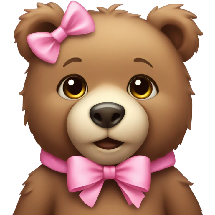 cute bear with pink bow emoji
