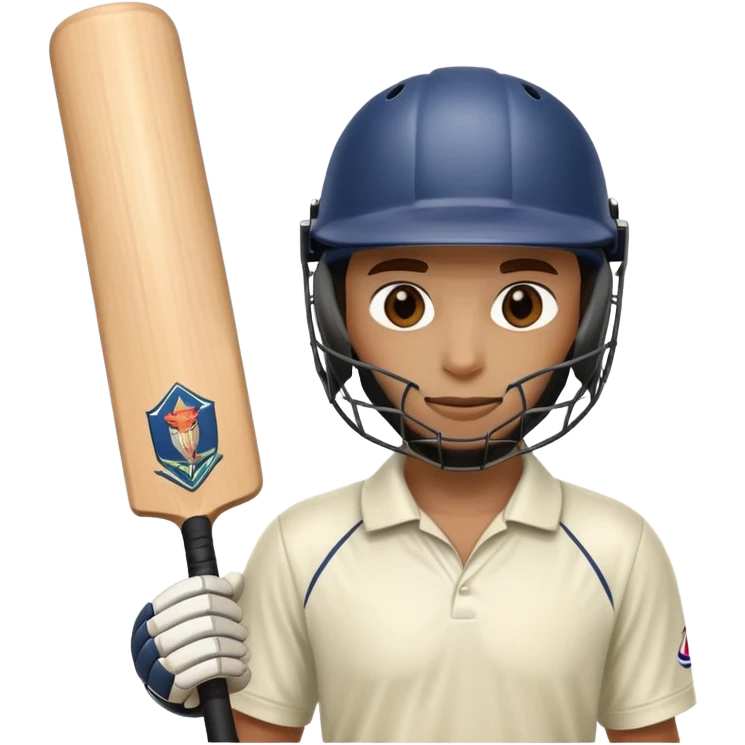 cricket player with bat and helmet emoji