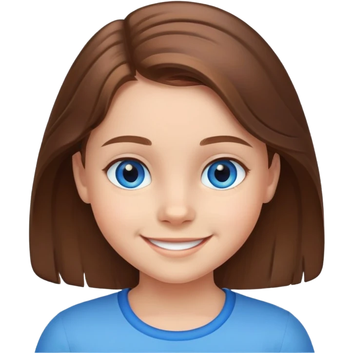 9 year old girl smiling brown hair blue eyes emoji