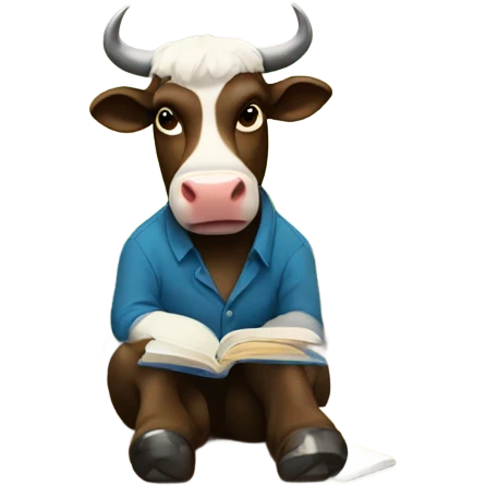 bull sitting in a classroom emoji