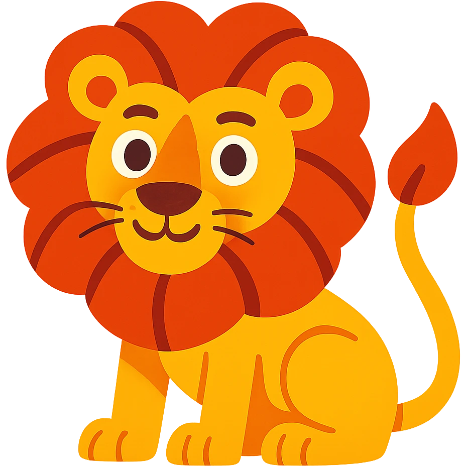 lion vibrant toon style emoji