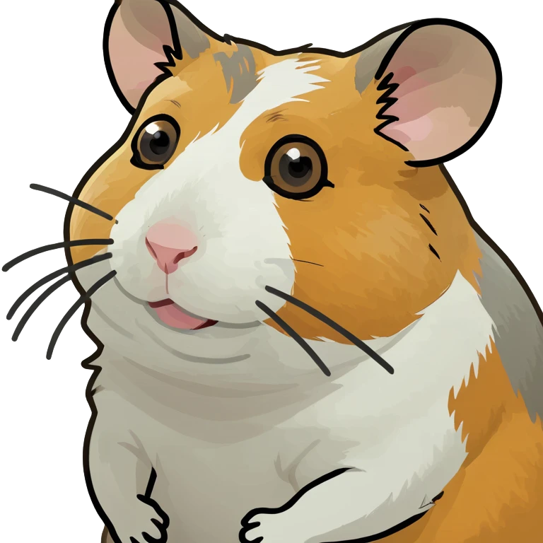 Hamster with calico fur emoji