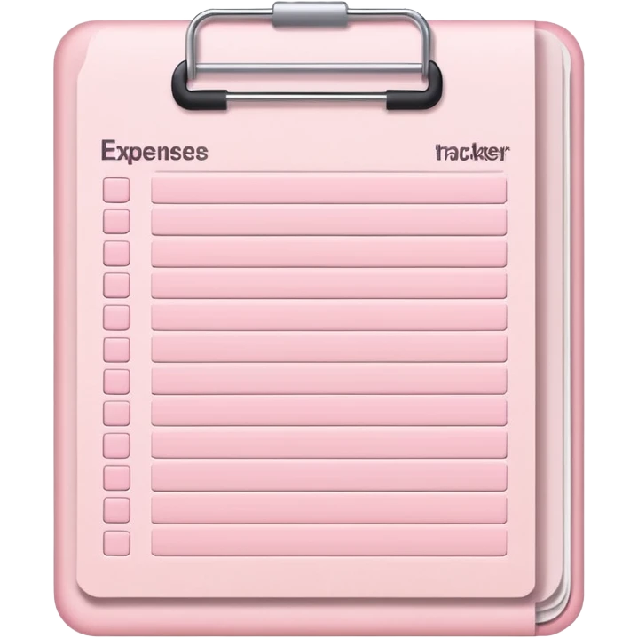 Light Pale Pink Expenses tracker Documents paper emoji