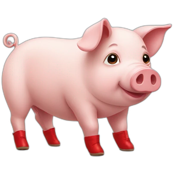 Pig with red shoes emoji