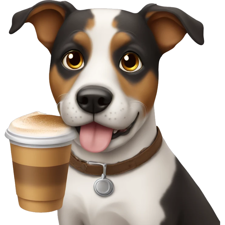 Dog drinking latte emoji