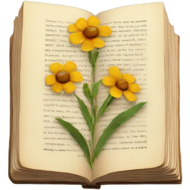 book with some pressed flowers on the pages realistic flowers pressing emoji