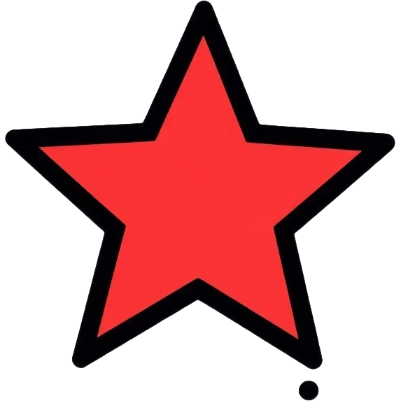 minimal red star logo, simple clean lines emoji