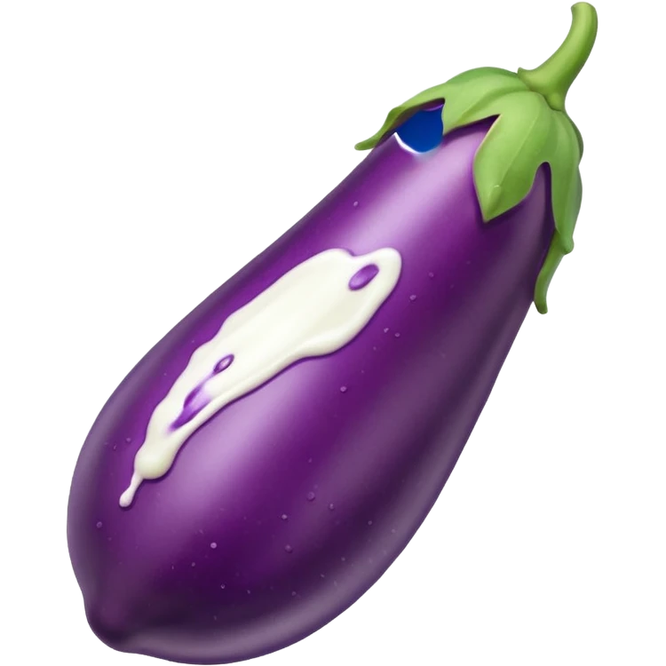 Long Eggplant with milk coming out of the stem emoji