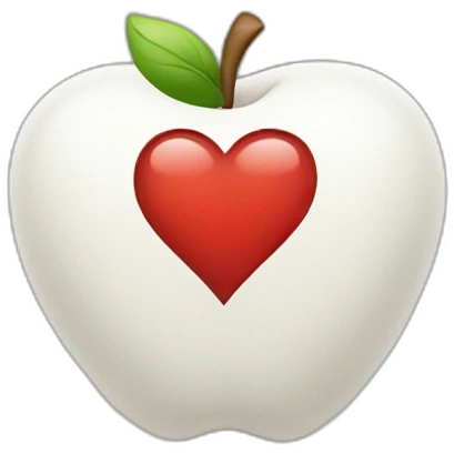 Corazón blanco tipo apple emoji