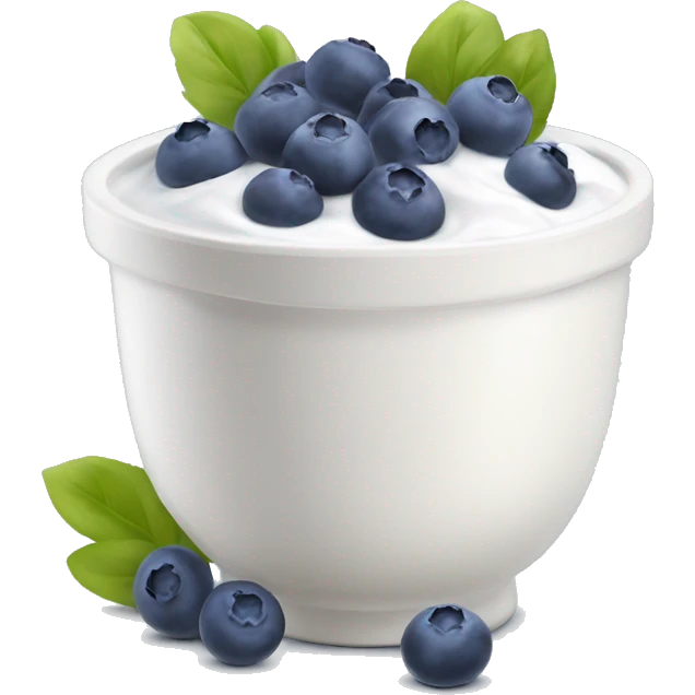 Bowl of yogurt with blueberries on top emoji