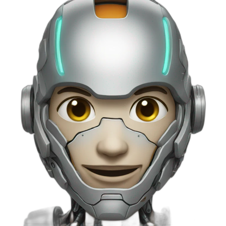 Happy cyborg emoji