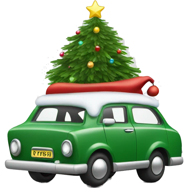 Christmas Car with Christmas Tree  emoji
