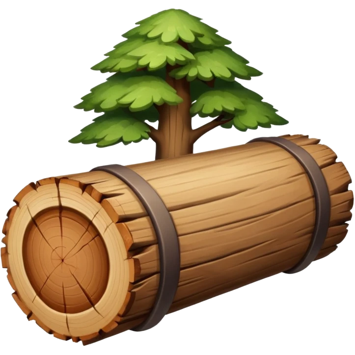 create a dnd style tree log.png (no face just a tree log) using 48x48 pixels size emoji