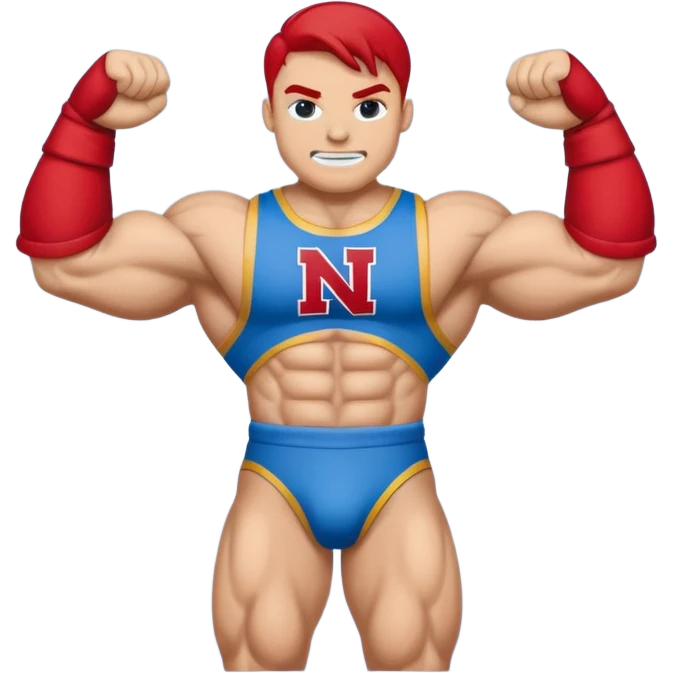 Can you create a emoji of threw Nebraska Cornhusker mascot sitting on top of the UCLA Bruin mascot emoji