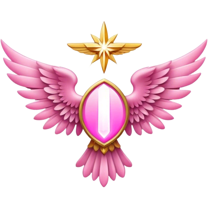 6 wings emblem holy light pink emoji