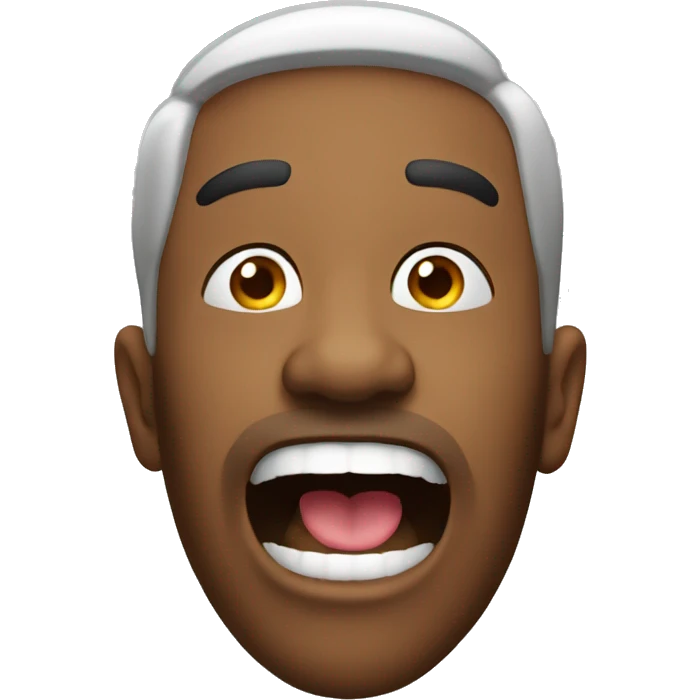 a main looking up with mouth wide open emoji