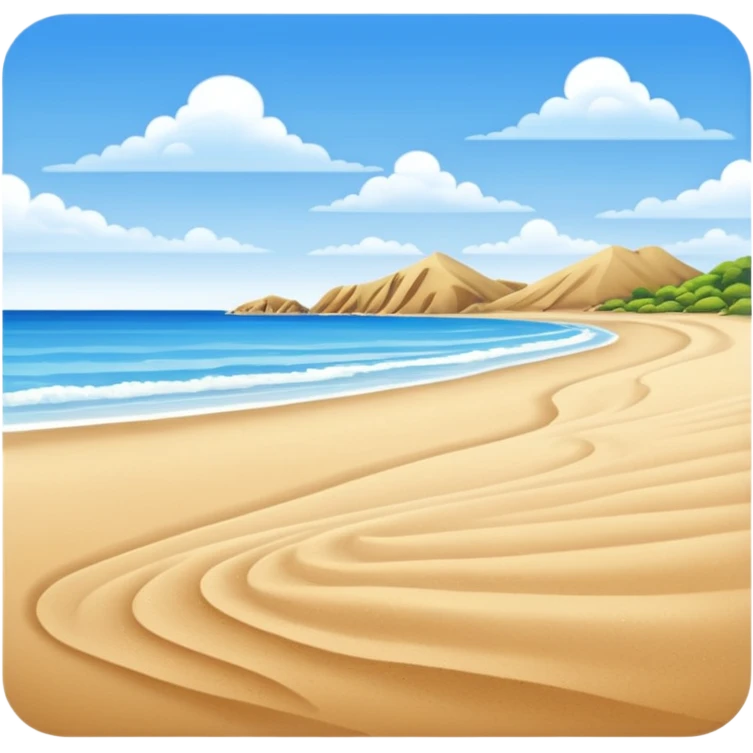 playa paisaje sin que sea un cuadro y que el cielo azul y la arena esten recortada emoji