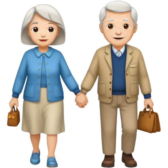 elderly couple walking emoji