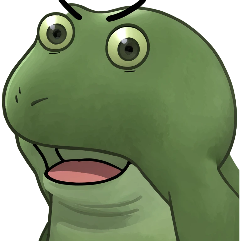 Labubu character with shocked face, meme style, bold colors emoji