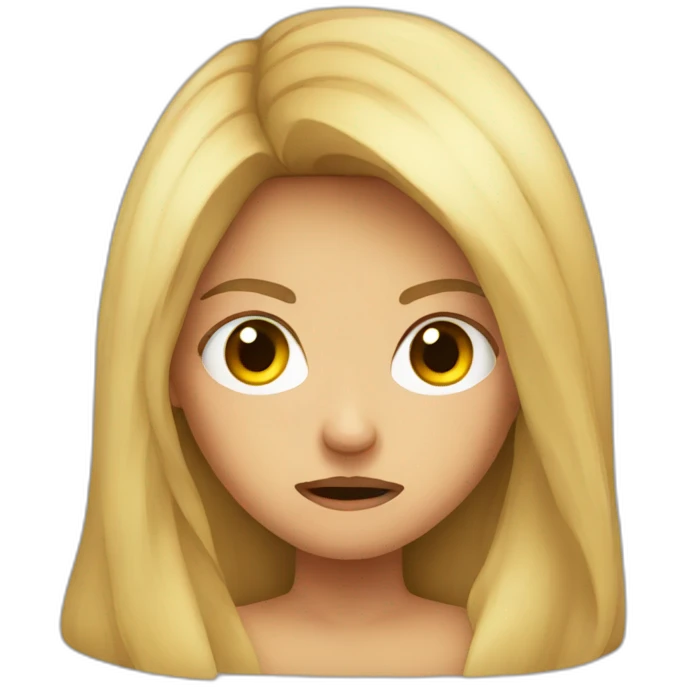 Angry girl with long hair  emoji