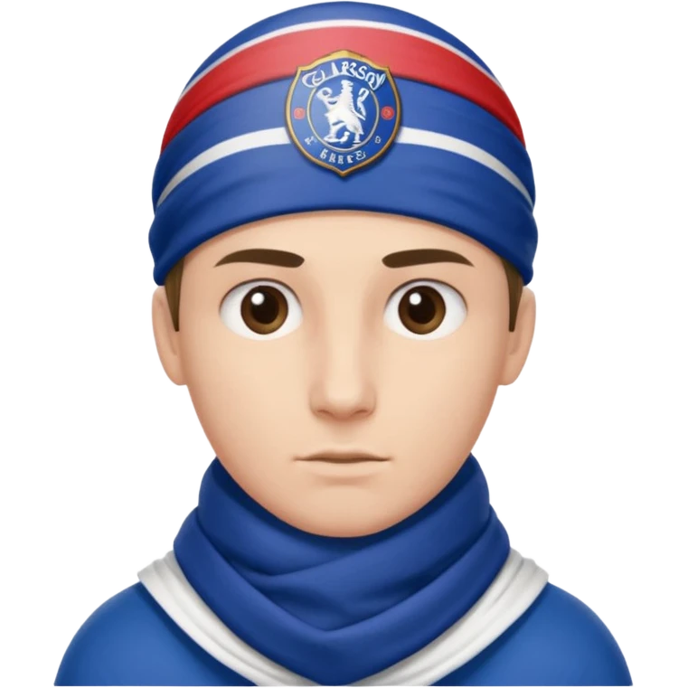 Glasgow Eangers football head and scarf head emoji