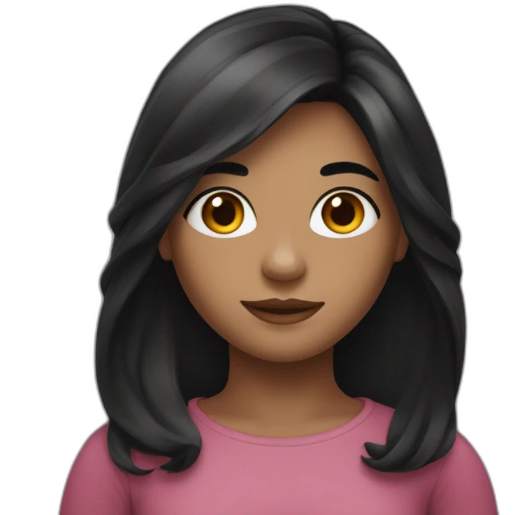 a black haired girl with medium long hair emoji