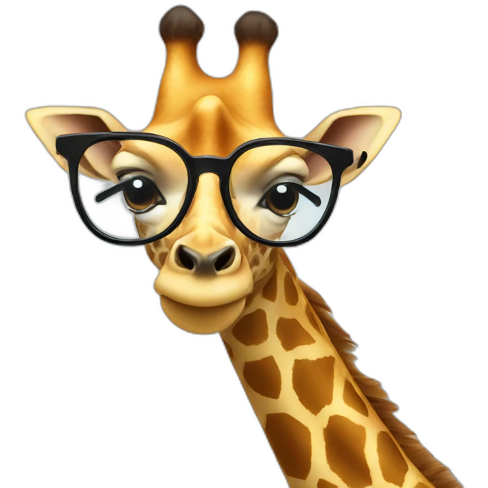 Giraffe wearing glasses emoji