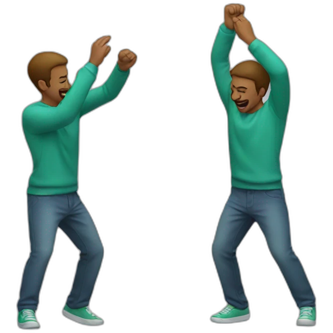 Men doing dab emoji