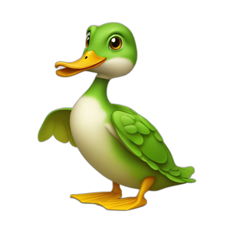 Canard sur une grenouille emoji
